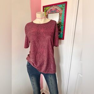 Women's Sparkly Pink/Purple Snakeskin Top